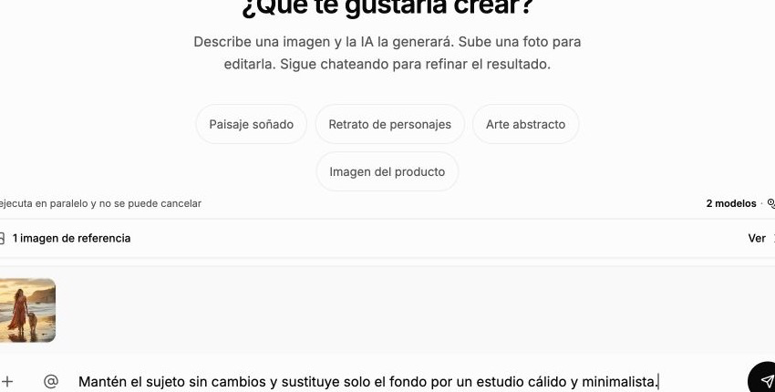 Cuadro de seguimiento de ImgPilot editando un resultado generado seleccionado